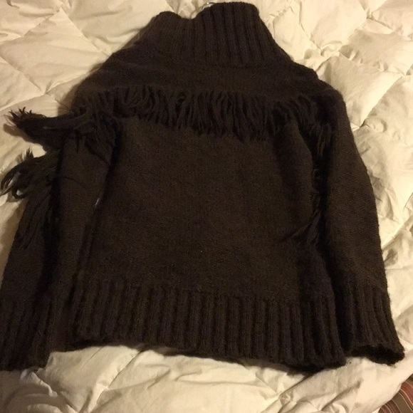 Wool Sweater coat w/ fringe - Picture 6 of 7